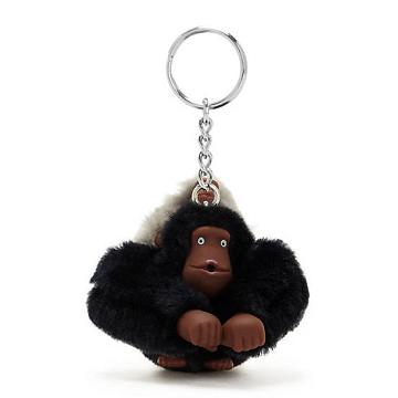 Kipling Mom And Baby Sven Monkey Keychain Accessories Black Tonal | AU 1947QM